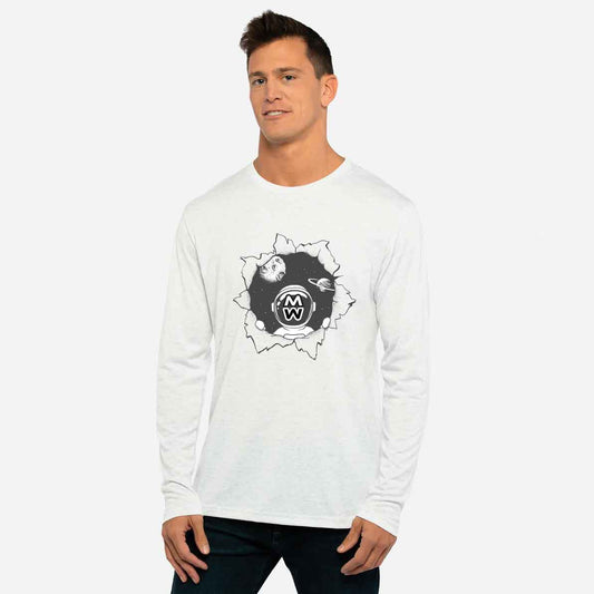 Mens long sleeve t-shirt "Moonwalk Ripper"